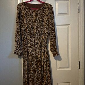 J. Crew Leopard Print Long Sleeve Dress (size 14)